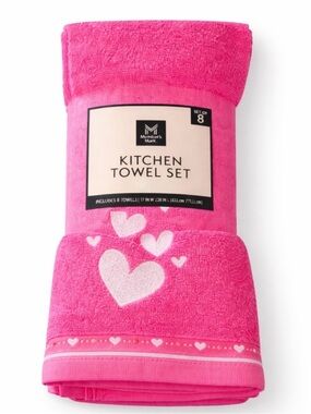 Member's Mark Pink Heart Kitchen Towel Set